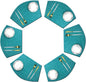 Wedge Placemats for Round Kitchen Table Woven Vinyl Easy Wipe Plastic Non Slip Table Mats Set of 6（Blue）