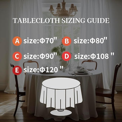 EVERLY 100% Pure Linen Round Tablecloths 90Inch Round Machine Washable Tablecloth for Thanksgiving,Decorative Halloween,Buffet Parties,Picnic,Events,Weddings and Restaurants-Christmas Red