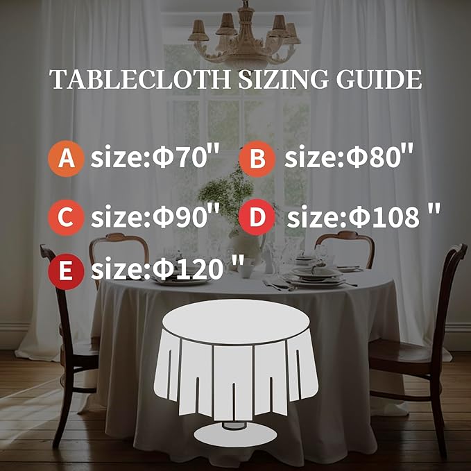 EVERLY 100% Pure Linen Round Tablecloths 70Inch Round Machine Washable Tablecloth for Thanksgiving,Decorative Halloween,Buffet Parties,Picnic,Events,Weddings and Restaurants-Christmas Red