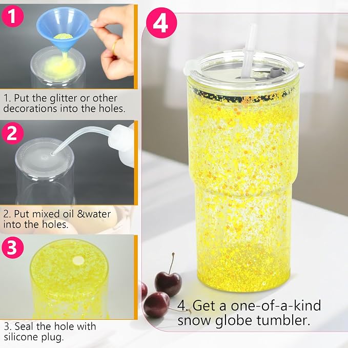 18 Oz 8 Pack Acrylic Snowglobe Tumbler - Image 5