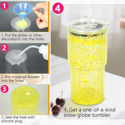 18 Oz 8 Pack Acrylic Snowglobe Tumbler - Image 5