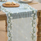 Artoid Mode Daisy Floral Sky Blue Shaped Gauze Embroidery Table Runner 120 Inch by ArtoidMode