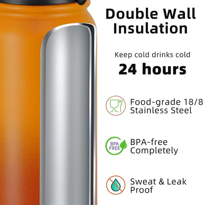 Fanhaw 32 oz Insulated Stainless Steel Water Bottle - Image 3