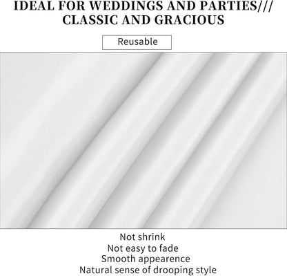 10-Pack White 12 x 108 inches Long Premium Satin Table Runner | Wedding - Image 4
