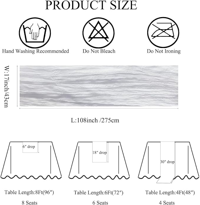 3Pack White Cheesecloth Table Runner 17x108inch Sheer White Table Runners | - Image 3