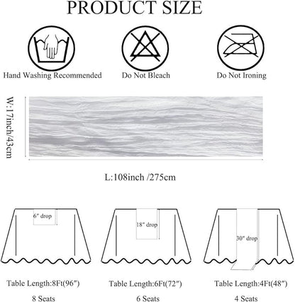 6Pack White Cheese Cloth Table Runners 17x108inch Sheer White Table Runner | - Image 3