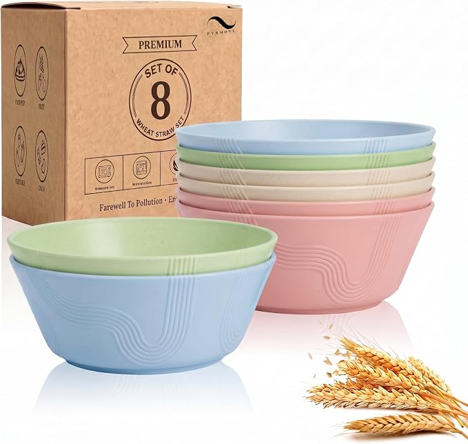PYRMONT Big Salad Bowl Wheat Straw Bowls Alternative Big Plastic Bowls by PYRMONT