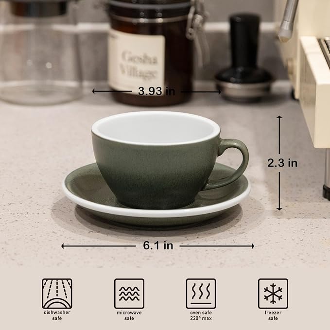Loveramics Matt Cappuccino Cup, 8 oz Ceramic Latte Art Mug - Image 5