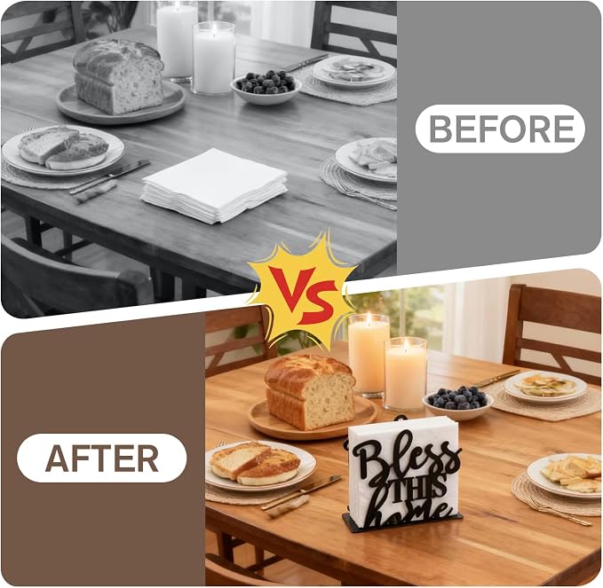 2Pack Napkin Holder for Table, Modern Metal Black Napkin Holders for Kitchen - Image 7