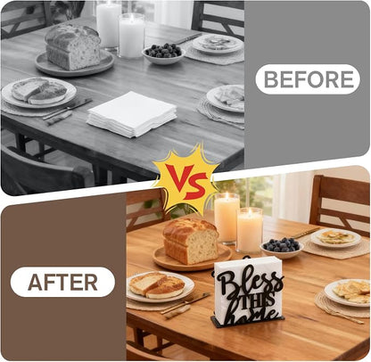 2Pack Napkin Holder for Table, Modern Metal Black Napkin Holders for Kitchen - Image 7