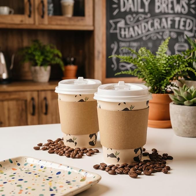 25 Pack 12 oz Disposable Cups Paper Coffee Cups - Image 4