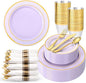 350PCS Purple Plates Disposable by WDF