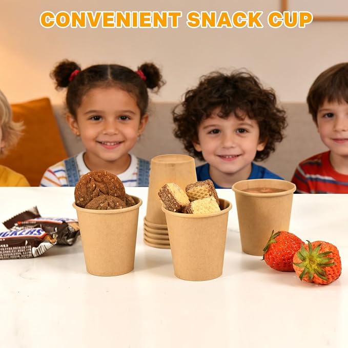 Vumdua 500 Pack 3 oz Kraft Paper Cups, Disposable Bathroom Cups, Leak-Free - Image 6