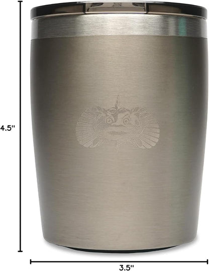 Toadfish Non-tipping 10oz Double Wall Insulated Stainless Steel Rocks Tumbler w/ East Slide Lid - Graphite