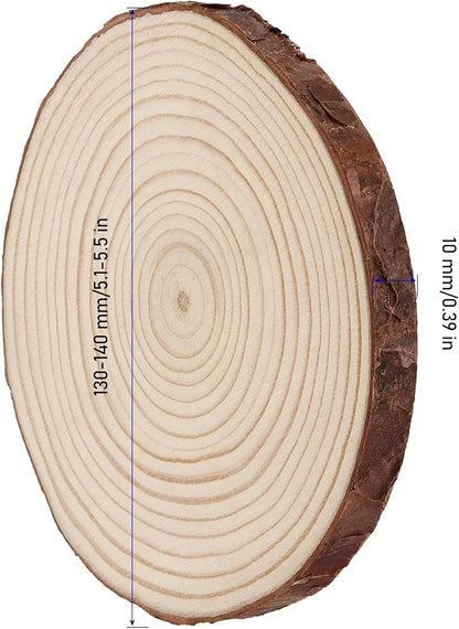 KINJOEK 30 PCS Natural Wood Slices 5.1-5.5 Inch - Image 2