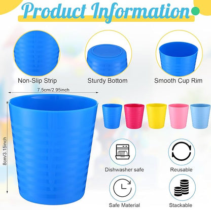 Eccliy 36 Pcs Kids Cups Bulk, 8 oz Plastic Toddler Drinking Cups Unbreakable - Image 2