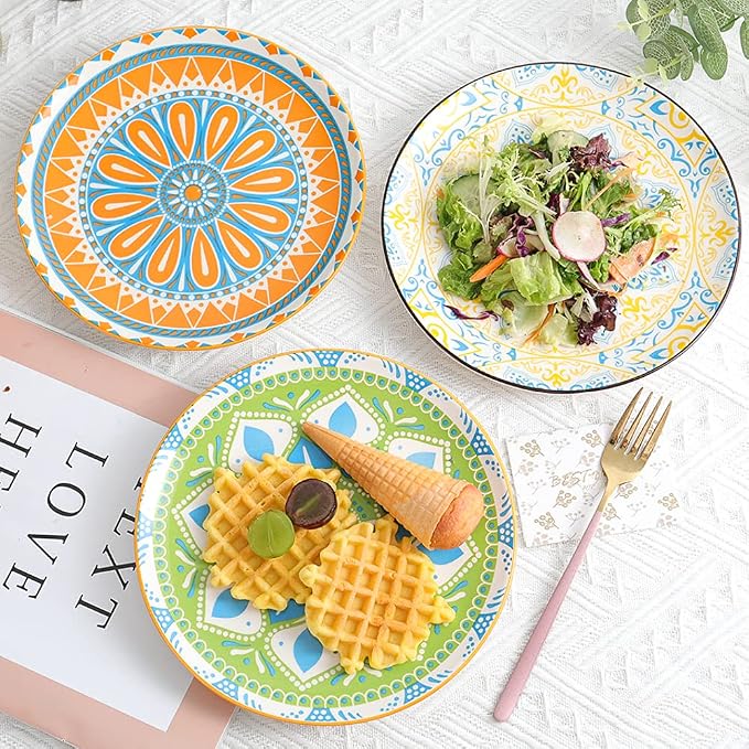 Dinner Plates Set of 6, 8 Inch Scratch Resistant Ceramic Plates, Dishwasher and - Image 9