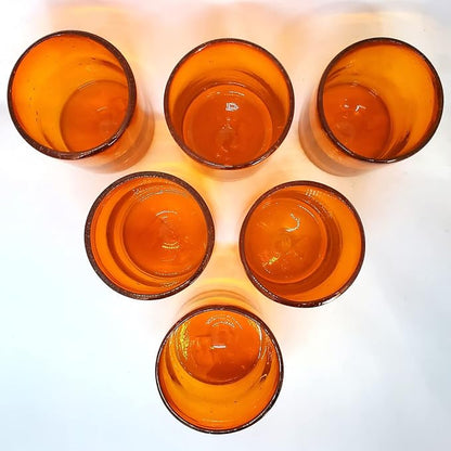 Solid Orange 9 oz Short Tumblers, Recycled Glass, Toxin-Free - Image 6