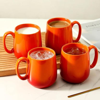 HASENSE Set of 4 Ombre Coffee Mugs, 15oz Large Ceramic Cups – Dishwasher & - Image 5
