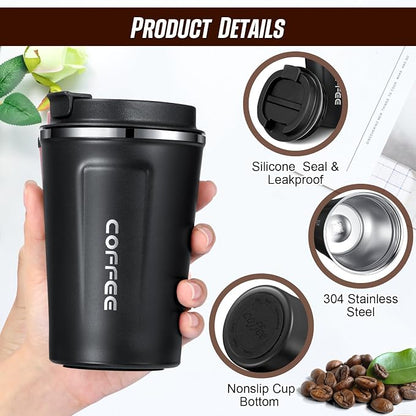 Sieral 4 Pcs 13 oz Travel Coffee Mug Insulated Reusable Coffee Cups - Image 3