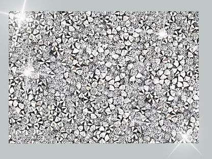 Silver Placemat Heat Resistant Square Trivet With Rhinestone Decor - Crushed Diamond Bling Sparkly Mat Set of 1