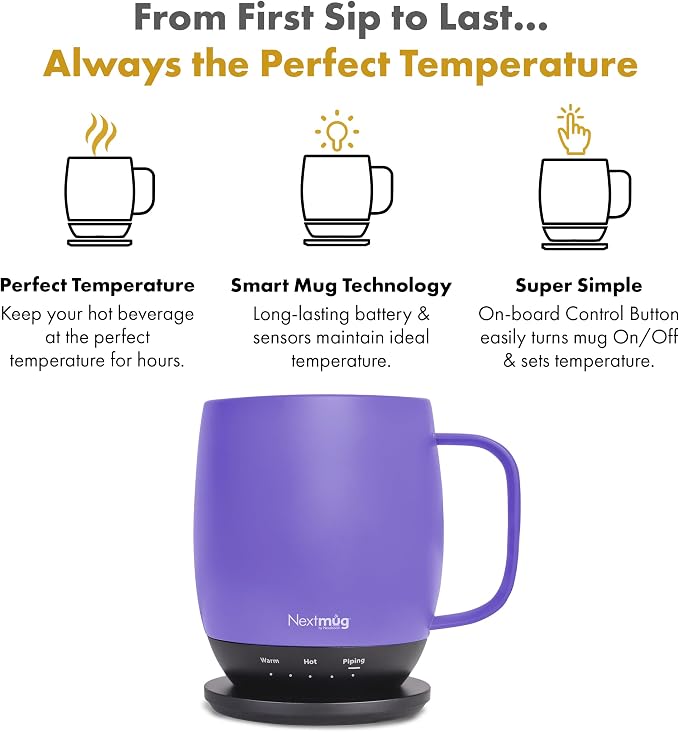 Nextmug - Temperature-Controlled, Self-Heating Coffee Mug | – No App, - Image 2