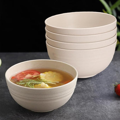 Unbreakable Wheat Straw Cereal Bowls Set of 4, 24 OZ Microwave and Dishwasher - Image 4