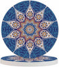 Kaleidoscopic Floral Pattern Round Coaster for Home Coffee Table Mandala Lace Chinese Mosaic Ornament Farmhouse Drink Coasters 100% Diatomite 4''X 4''X 0.35'' Printed Pattern