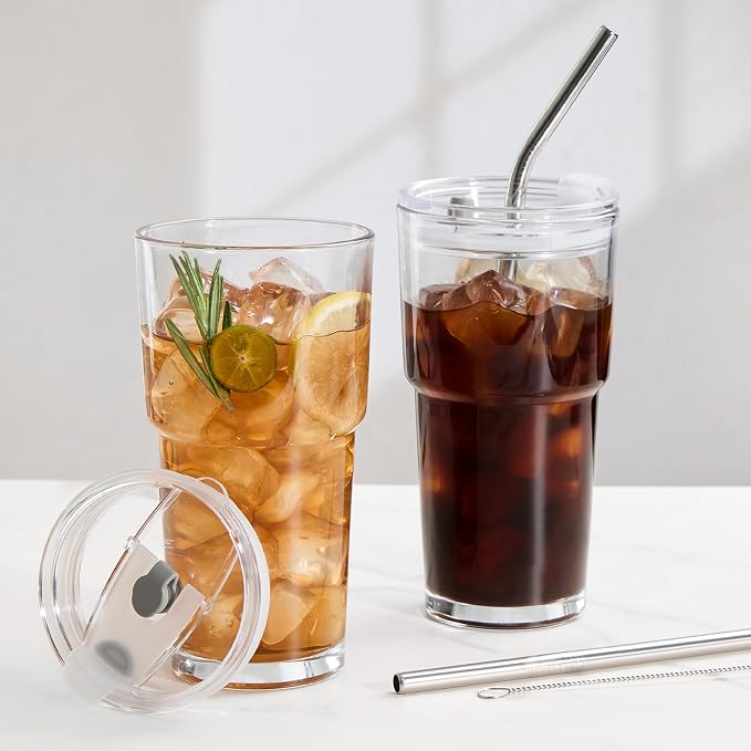 TUZAZO 20 Oz Glass Coffee Tumblers - Image 4