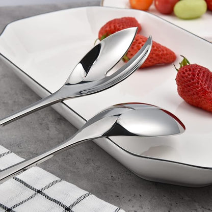 IMEEA Salad Servers 18/8 Stainless Steel Salad Serving Set Salad Fork and Spoon - Image 2