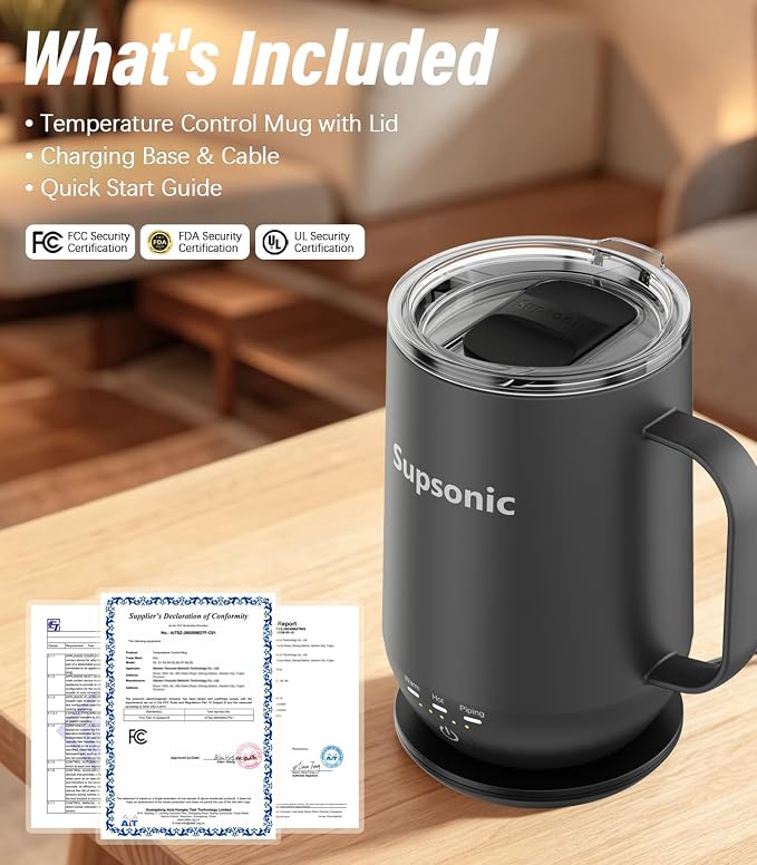 Supsonic - 16oz Self Heating Coffee Mug, Smart Heated Coffee Mug Faster - Image 8