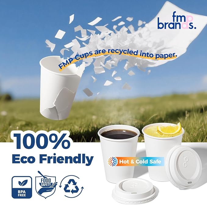 Fit Meal Prep 100 Pack 12 oz Disposable Coffee Cups - Image 5