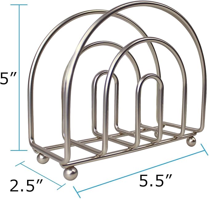 Blue Donuts Satin Nickel Arc Collection Napkin Holder – Napkin Holders - Image 2