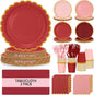 Burgundy Plates and Napkins Party Supplies by Qyntelix