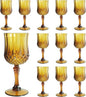 12Pack Plastic Wine Glasses, 7oz Vintage Goblets by LEYIQU