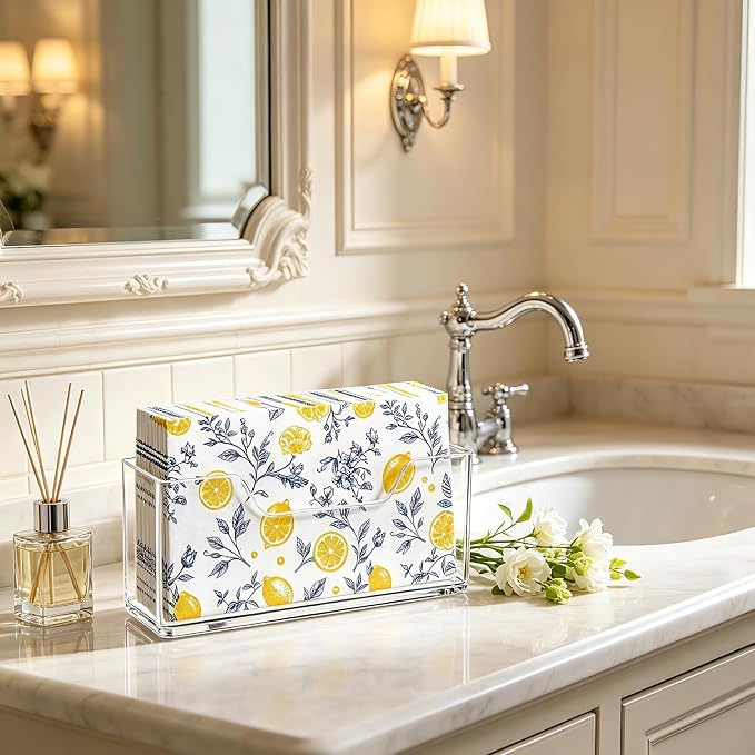 Kordory Clear Acrylic Vertical Guest Towel Holder, Medium Napkin Holder | - Image 7
