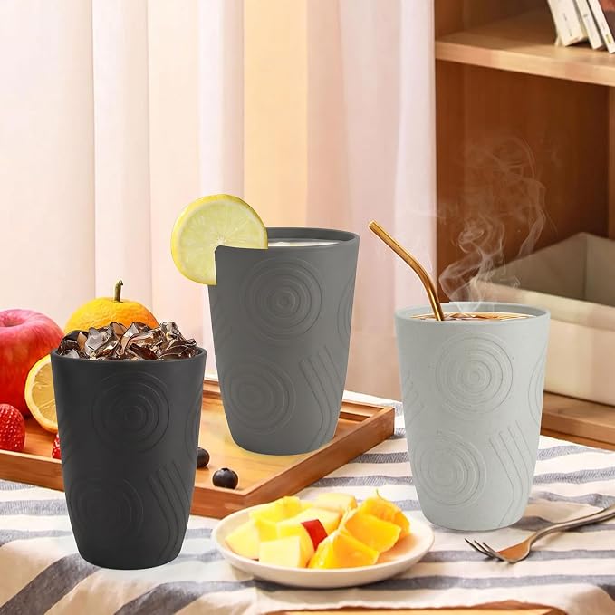 Wheat Straw Cups 6 PCS - 16 OZ Drinking Glasses - Image 7