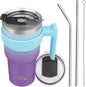 Konokyo 30 oz Tumbler with Handle and Straw, Insulated Travel Mug | Ocean by Konokyo