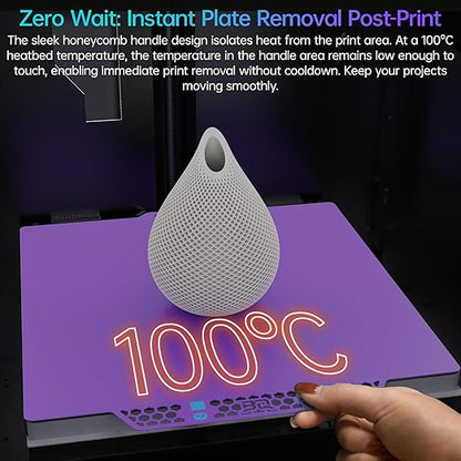 BIQU CryoGrip Pro Glacier Purple Compatible with Bambu-Lab P1S/P1P/P2S/X1C/X1E/A1 3D Printers 257x257MM Panda Build Plate Double Sided Upgrade Removable Surface Platform