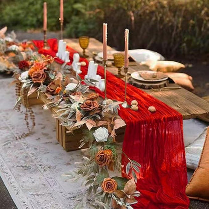 6Pack Red Cheesecloth Table Runner, 17 x 108 inch Sheer Red Table Runner | Boho - Image 8
