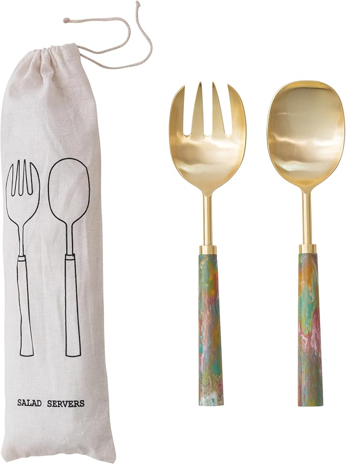 Creative Co-Op 2-Piece Stainless Steel Salad Servers by Unknown