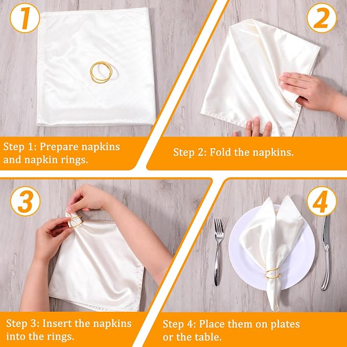 48 Pcs Gold Wedding Napkin Rings, Metal Spiral Napkin Rings Durable Napkins - Image 4
