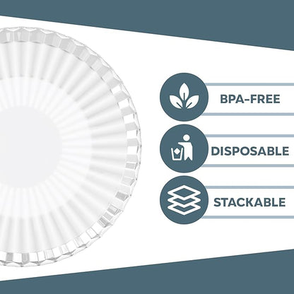 Exquisite Clear Plastic Bowls Disposable - 16 Oz - 20 Count - Disposable Soup Bowls - Great for Weddings Parties And Formal Occasions