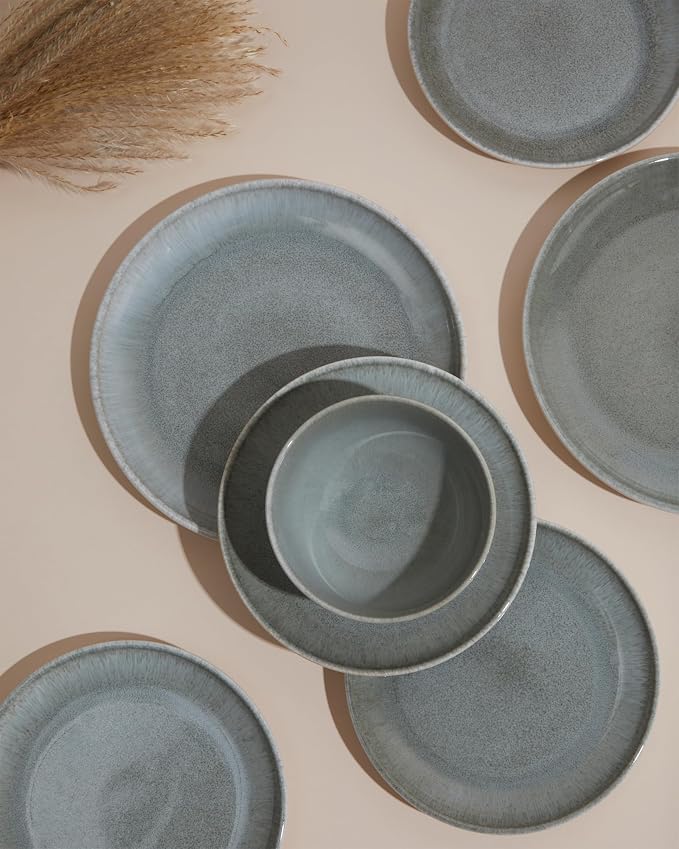16 Piece Double Bowl Dinnerware Sets, Stain Resistant Dish Set - Image 5