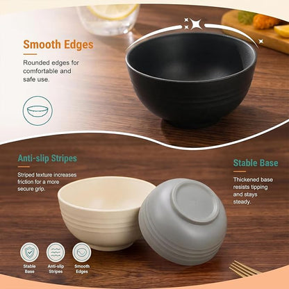 PYRMONT Wheat Straw Bowls 10 Oz Bowls Set - Image 3