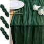 Cheesecloth Table Runner 10FT 3Pcs Emerald Green Boho Gauze Sheer Runners | by Xiomot