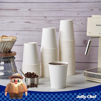 JOLLY CHEF 400 Pack 8 oz Paper Coffee Cups, Water Juice or Tea, Suitable - Image 4