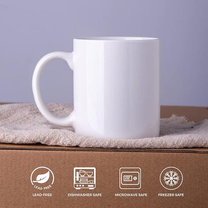 GBhome White Coffee Mugs Set of 12, 12 oz Ceramic Coffee Cups | Classic COffee - Image 7