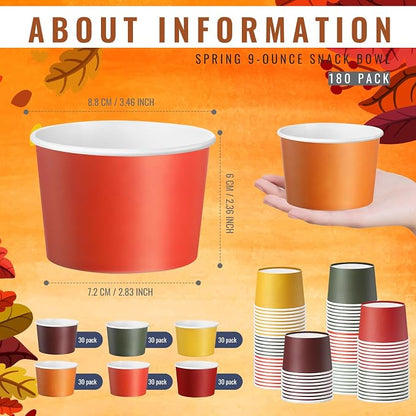 Jingmore Paper Ice Cream Cups 9oz Colored Disposable Dessert Bowls - Image 2