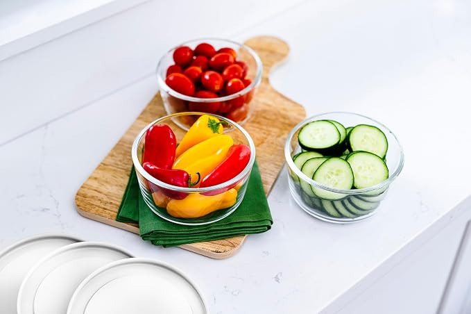 6-Piece Glass Food Storage Containers Set | 2-Cup, Leakproof | Microwave - Image 3